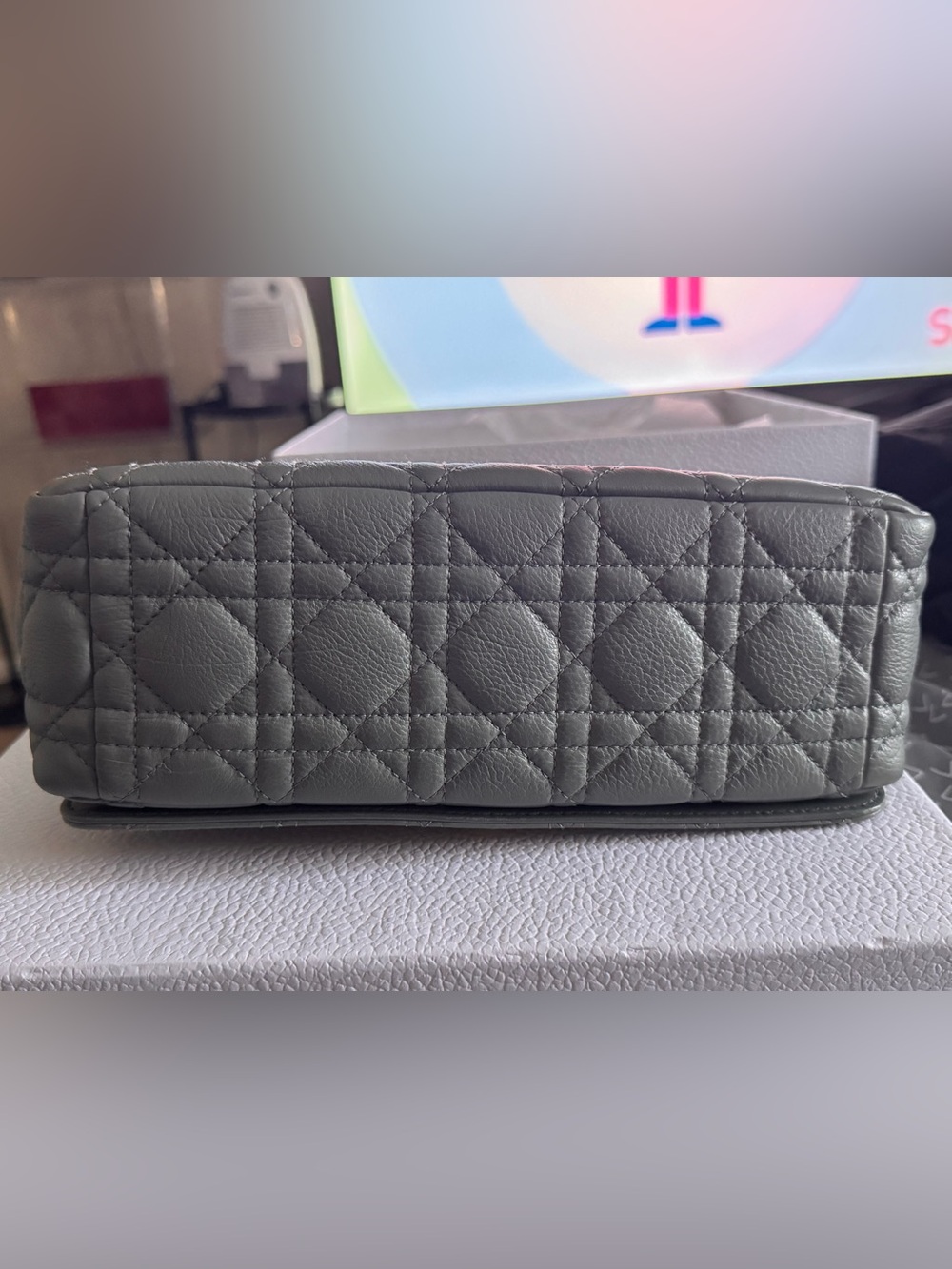 FIRM PRICE Dior Caro Medium - Stone Grey - Picture 10 of 10